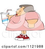 Poster, Art Print Of Obese Woman Holding A Fountain Soda
