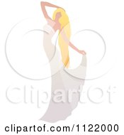 Clipart Of A Graceful Blond Woman Dancing In A Bridal Gown Royalty Free Vector Illustration