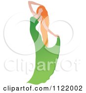 Clipart Of A Graceful Red Haired Woman Dancing In A Bridal Gown Royalty Free Vector Illustration by Pams Clipart