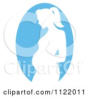 Poster, Art Print Of Blue Pregnant Mother Silhouette Cameo