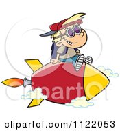 School Boy Riding On A Rocket