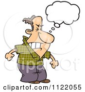 Cartoon Of A Man Trying To Spark His Imagination Royalty Free Vector Clipart