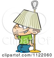 Poster, Art Print Of Boy Hiding Under A Lamp Shade