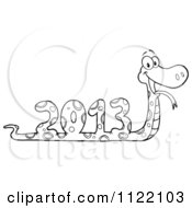 Poster, Art Print Of Outlined New Year 2013 Snake