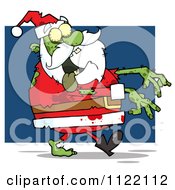 Poster, Art Print Of Zombie Santa Claus Over Blue