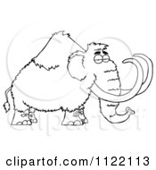 Poster, Art Print Of Outlined Wooly Mammoth