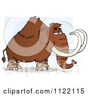 Poster, Art Print Of Wooly Mammoth Over Blue