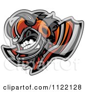 Competitive Buffalo Football Player Mascot With Shoulder Pads
