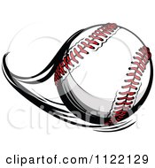 Cartoon Of A Flast Flying Baseball Royalty Free Vector Clipart by Chromaco #COLLC1122129-0173