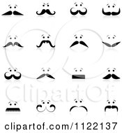 Poster, Art Print Of Mens Faces With Mustaches And Reflections