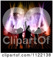 Poster, Art Print Of Silhouetted Dancers Over A Music Speaker And Lights