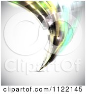 Clipart Of A Futuristic Abstract Swoosh On A Shaded Background Royalty Free Vector Illustration