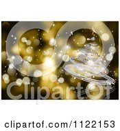 Poster, Art Print Of Gold Sparkly Bokeh Light Christmas Tree Background