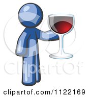 Poster, Art Print Of Blue Man Wine Tasting And Giving A Toast