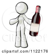 Poster, Art Print Of White Woman Vintner Holding A Bottle Of Red Wine