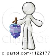 Poster, Art Print Of White Woman Vintner Wine Maker Holding Grapes