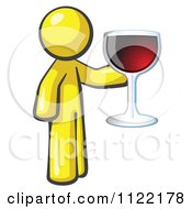 Poster, Art Print Of Yellow Man Wine Tasting And Giving A Toast