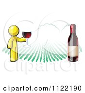 Poster, Art Print Of Yellow Man Wine Tasting At A Winery
