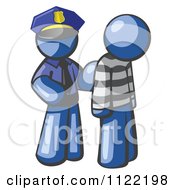 Blue Man Police Officer And Prisoner