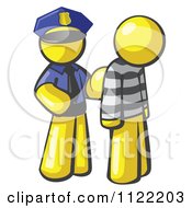 Yellow Man Police Officer And Prisoner
