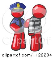 Poster, Art Print Of Red Man Police Officer And Prisoner