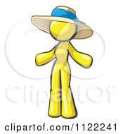 Poster, Art Print Of Yellow Woman Wearing A Sun Hat
