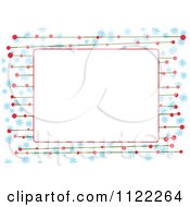 Clipart Of A Rectangle Frame With Snowflakes And Red Dots Royalty Free Vector Illustration