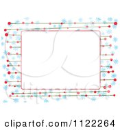 Poster, Art Print Of Rectangle Frame With Snowflakes And Red Dots