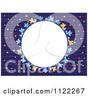 Poster, Art Print Of Round Frame With Stars On Blue