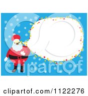 Poster, Art Print Of Santa Frame With Copyspace On Blue