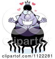 Cartoon Of A Chubby Spider Queen With Open Arms Royalty Free Vector Clipart by Cory Thoman
