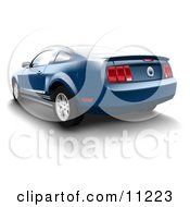 Vista Blue Ford Mustang Sports Car Clipart Illustration