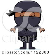 Cartoon Of A Happy Black Ninja Boy Royalty Free Vector Clipart