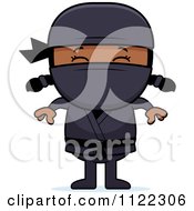 Cartoon Of A Happy Black Ninja Girl Royalty Free Vector Clipart