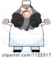Cartoon Of A Mad Chubby Muslim Man Royalty Free Vector Clipart