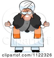 Poster, Art Print Of Clueless Or Careless Shrugging Chubby Muslim Sikh Man
