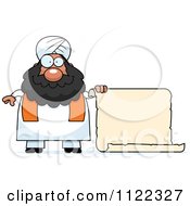 Chubby Muslim Sikh Man With A Sign