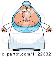 Cartoon Of A Depressed Chubby Muslim Woman Royalty Free Vector Clipart by Cory Thoman