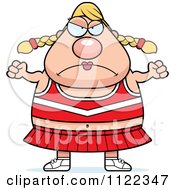 Cartoon Of A Chubby Angry Blond Cheerleader Royalty Free Vector Clipart