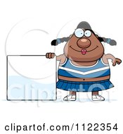 Poster, Art Print Of Chubby Black Cheerleader With A Sign