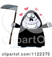 Poster, Art Print Of Chubby Grim Reaper With Open Arms