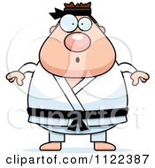 Poster, Art Print Of Surprised Chubby Black Belt Karate Man