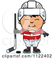 Cartoon Of A Happy Asian Hockey Boy Royalty Free Vector Clipart by Cory Thoman