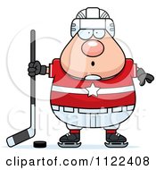 Poster, Art Print Of Surprised Chubby Hockey Player Man