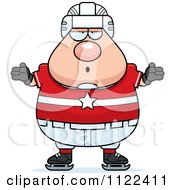 Poster, Art Print Of Careless Shrugging Chubby Hockey Player Man