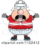 Poster, Art Print Of Scared Chubby Hockey Player Man