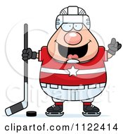 Poster, Art Print Of Chubby Hockey Player Man With An Idea