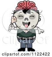 Cartoon Of A Zombie Boy Eating A Hand Royalty Free Vector Clipart