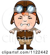 Poster, Art Print Of Angry Red Haired Aviator Pilot Boy