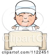Cartoon Of A Happy Red Haired Painter Boy Over A Sign Royalty Free Vector Clipart